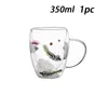 Tasses arbre de noël et neige Double paroi tasse en verre transparent résistant à la chaleur café lait tasse thé expresso cadeaux de vacances 350ml