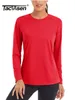 Tacvasen UPF 50 Yaz Hızlı Kuru T-Shirts Kadın Performans Güneş Bloku UV Koruma Tişörtleri Uzun Kollu Yüzme Külkü Üstleri 240103