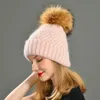 Kobiety czapki królicze włosy zimowe czapki dla kobiet swobodny jesień kaszmirowy dzianinowa czapka Wysokiej jakości miękki wełniany kapelusz 240103