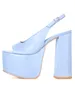 Sandaler 2024 Summer Style Women's High Chunky Platform Peep Toe Fashion One Line Strap Cover Foot