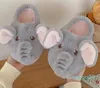 Slippers Dames Herfst Winter Leuke Cartoon Indoor Home Schoenen Pluche Warme Zachte Zool Katoen Olifant Baotou