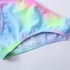 Verkauf Gradient Baby Kind Bikinis Set Tie Dye Kinder Mädchen Bademode Badeanzug Sommer Strand Kind Student Schwimmen Anzug Biquini 240103