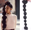 Ponytails 30 inches High Puff Afro Kinky Straight Bubble Drawstring Ponytail Clip in Ponytails Simulation Human Hair Bundle 1B#