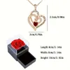 Luxury Love Heart Shaped Zircon Necklace med Rose Gift Box Lämplig för kvinnliga vänner 2023 Ny Fashion Valentine's Day Christmas Jewelry Gifts 240104