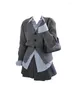 Robes de travail Style Preppy Costume vent doux 3 pièces ensemble étudiante coréenne chemisiers rayés tricots Cardigan corée jupe trapèze Coquette