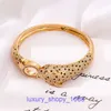 Car tiress Bracelet Womens Fashion New Exquisite Full Diamond Leopard with High Color Protection Copper Plated 18K Gold Personalized Light Have Original Box