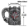 Baphomet Pentagram Horn Goblet Wine Glass Gothic Wicca Pagan Mystical Tankard Coffee Beer Mugs 600ml 200ml Mystic Wicca Fan Gift 240104