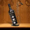 Demir Saksar Şarap Rafı Yaratıcı Şişe Tutucu Mağazası Showpiece Ractical Dayanıklı Süs Zanaat Ev Bar Koleksiyonu 240104