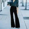 Women's Pants Autumn And Winter Fashion Velvet Flared Women High Waist 2024 Office-lady Warm Loose Fit Trousers Casual 30148