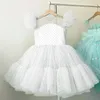 Zomer Mooie Meisjes Jurk Verjaardagsfeestje Communie Ceremonie Prinses Kant Dunne Kids Baljurk Elegante Maat 410 T 240104