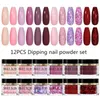 Nail Glitter MEET ACROSS Dipping Powder Kit System Set Dust Natural Dry Art DIY Decoration For Manicure