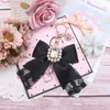 Handmade Japanese Style Girls Big Bow Rhinestone Lace Keychain Sweet Cute Handbag Pendants Lolita Keyrings Bag Charms 240103