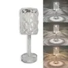 Lâmpadas de mesa rosa lâmpada de cristal com bateria portátil mudança de toque cor diamante mesa luz noturna para restaurante bar decoração de cabeceira