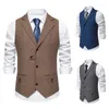 Men's Vests 2024 Autumn Polo Collar Single Breasted Suit Vest Casual Sleeveless Tank Top