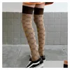 Calzini sportivi moda stampata al ginocchio polpaccio lungo tubo alto femminile versione coreana Ins Trend stile Harajuku Drop Delivery all'aperto atletico Dhbfq