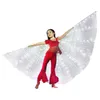 Abbigliamento da palco Halloween luminoso con bastone Performance Prop LED Mantello ad ala Tipo Danza del ventre per bambini Alimentato a batteria