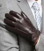 Top Kwaliteit Echt Lederen Handschoenen Voor Mannen Thermische Winter Touch Screen Schapenvacht Handschoen Mode Slanke Pols Rijden EM0116838291