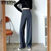 Women's Pants WTEMPO Women Wide Leg High Waist Casual Trousers Loose Fashion Korean Solid Straight Office Autumn Winter Wholesale