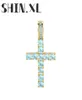 Blue Diamond Zirkoon Solid Achter Terug kleine hangketting met touwketen Hip Hip Hop Jewelry Gift31060921120135