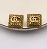 20style 18K Gold Puded Brand Brand Letters Stud arrings Classical Hyngetric Women 925