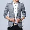 メンズスーツ2024メンズブレザーファッションカジュアルブティックウールスーツジャケット /男性ビジネス格子縞のスリムフィットパーティードレスコート男性服