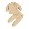 Ensembles de vêtements Jxxiatang Enfant en bas âge Tenues d'hiver Bébé Garçon Fille Mignon Pull en peluche à manches longues et pantalon élastique 2pcs Ensemble de pyjamas