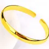 Slät manschett Bangle Plain 18k Yellow Gold Filled Simple Style Classic Womens Bangle Armband Gift SMycken 60mm Dia220n