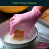 100PCS Disposable Pink Nitrile Gloves Latex Free WaterProof Anti Static Durable Versatile Working Gloves Kitchen Cooking Tools 240104