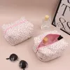 MIROSIE Pretty Floral Print Makeup Bag with Zipper Portable Travel Skincare Storage Pouch 240104