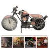 Table Clocks Motorcycle Clock Decorative Desk Retro Home Desktop Vintage Ornament Digital Iron Adornment Tabletop