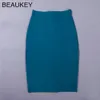 Jupe 2017 nouvelle mode couleur Turquoise rayonne taille haute Sexy dame genou longueur jupe crayon