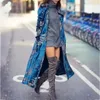 Cappotto lungo da donna in velluto stampato vintage con giacca a vento lunga e colletto invernale Cappotto da donna autunno moda Lady Street Hipster Cappotti 3XL 240103
