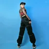 Bühne tragen Hip Hop Kleidung Erwachsene Frauen Sexy Jazz Dance Performance Kostüm Lose Cargo Hosen Straße Outfit Gogo Tänzerin DNV15187