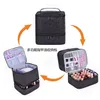 Borsa per trucco per organizer per unghie da 30 griglie Custodia per manicure cosmetica Borsa per gel per smalto professionale a doppio strato con manico 240104