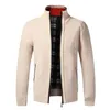 Herbst Winter Warme Strickjacke Männer Fleece Pullover Full Zip Jacken Slim Fit Luxus Marke Gestrickte Pullover Mantel American Jersey 240116