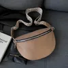 PU Leather Belt Bag Jacquard Weave Wide Strap Crossbody Chest Zip for Party Festival Sports Shoulder Bolso Fanny Pack 240103