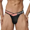 Cuecas masculinas cuecas modal sexy homens deslizamento respirável u bolsa esportes lado corte gay calcinha hombre