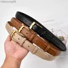 Belts New Luxury Designer WomenGenuine Leather Belt High Quality Metal Pin Buckle Adjustable Waistband Fashion Fine Lady Jeans Belts