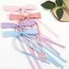 48pc/działka 6 cali Grosgrain Wstążka Włosy Łułki Klipsy Dziewczyny Dziewczyny Solidne Bowknot HairPins Barrettes Dzieci Hurtownia na nakrycia głowy 240103