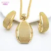 Luxury 18k Gold Plated Jewelry Set for Women Wedding Italian Jewellery Sets Bride Necklace and Earrings African 240103