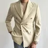 Mäns kostymer italiensk dubbelbröst kostym för män gentleman affärs blazer hombre lyx retro faller långärmad klänning prom blazers