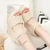 Sandalen Espadrilles Kant Ontwerp Wiggen Schoenen Vrouwen Hoge Hakken 2024 Zomer Flip Flop Chaussures Femme Platform