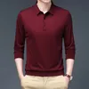 Herbst Langarm T-shirt Männer Golf Kleidung 2023 Casual Business Polo Shirts Revers Solide Plain Hemd 240104