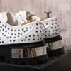 Neue Luxus-Mode-Designer Weiß Schwarz Niet Punk Rock Lace Up Plattform Casual Schuhe Für Männer Wohnungen Müßiggänger Sport Wandern turnschuhe