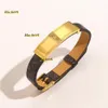 Bangle New Style Fashion Bracelets Women Bangle Designer Jewelry Faux Leather 18K Gold Plated Stainless Steel Bracelet Womens Wedding Gifts 2024 Designer Bracelet