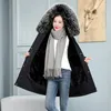 Giacca da donna in pile da donna invernale 2024 Casual spessa calda pelliccia medio-lunga all'interno Parka con cappuccio Giacche Cappotti da neve tascabili femminili