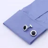 Hawson Luksusowe spinki do mankietów dla mężczyzn niebieskie i czarne designerskie męskie akcesoria koszuli Ojcowie Prezent 240104