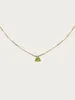 Pendants Original 925 Sterling Silver 14k Gold Triangle Green Zircon Pendant Necklaces For Women Wedding Jewelry Money Jewellery