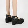 Sapatos de vestido Mulheres Bomba Gótica Ankle Strap Alto Salto Chunky Plataforma Punk Creepers Feminino Moda Fivela Confortável588