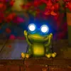 Decorative Figurines Glowing Eyes Resin Frog Statue Solar Light Landscape Yard Path Lawn Outdoor Courtyard No Say Look Garden Objects Decor